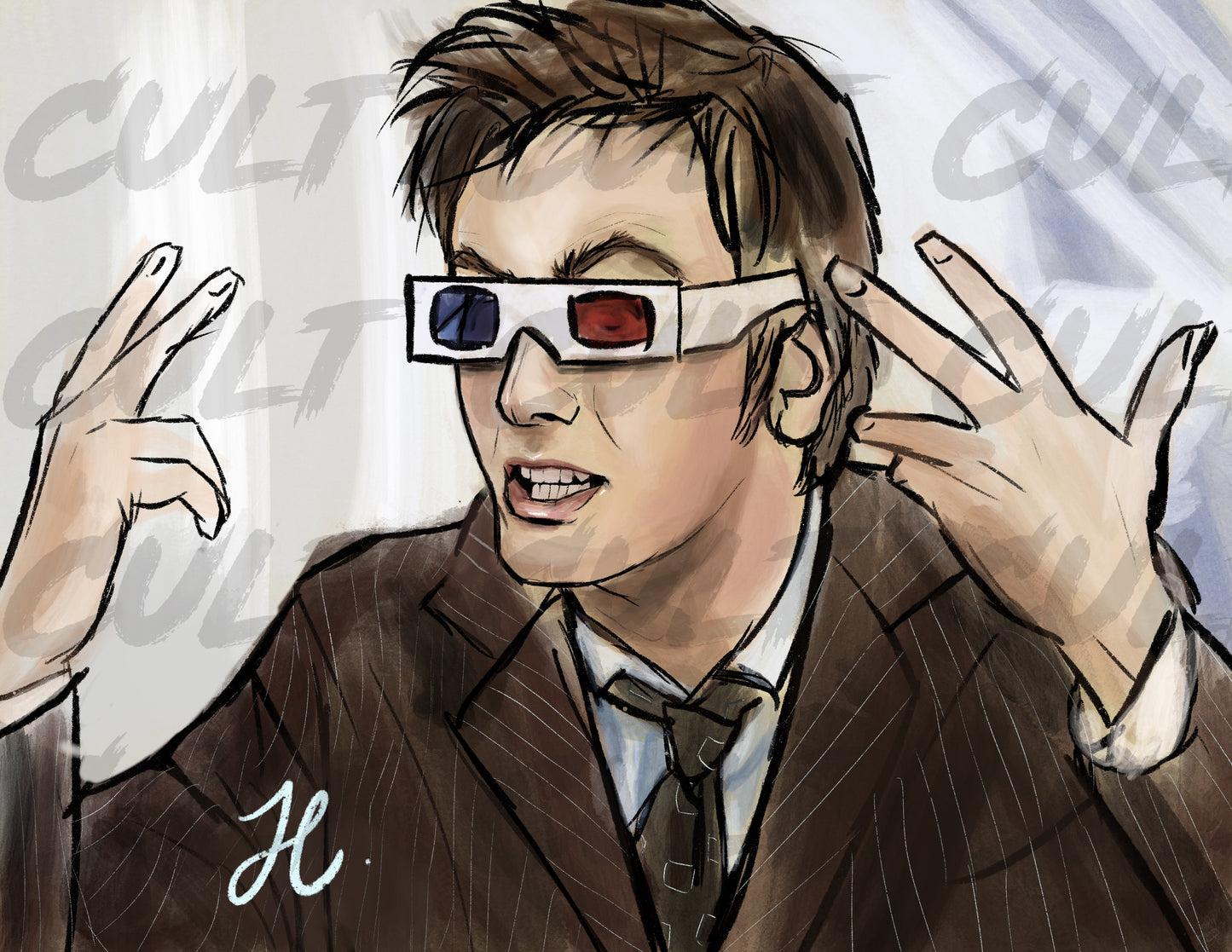 10th Doctor 3D Glasses Print (A4) | Doctor Who