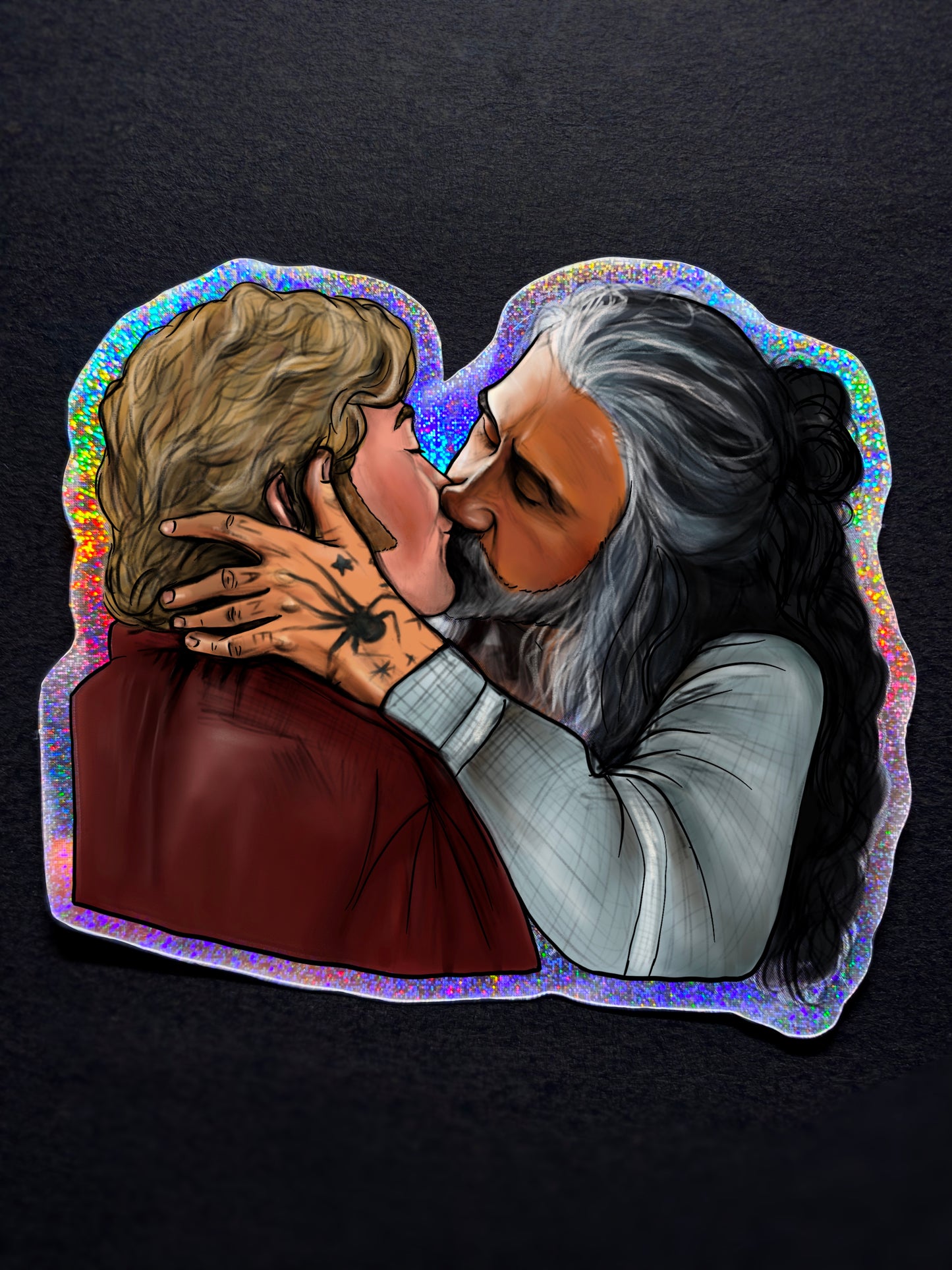 GentleBeard Kiss Sticker (Glitter) | Our Flag Means Death