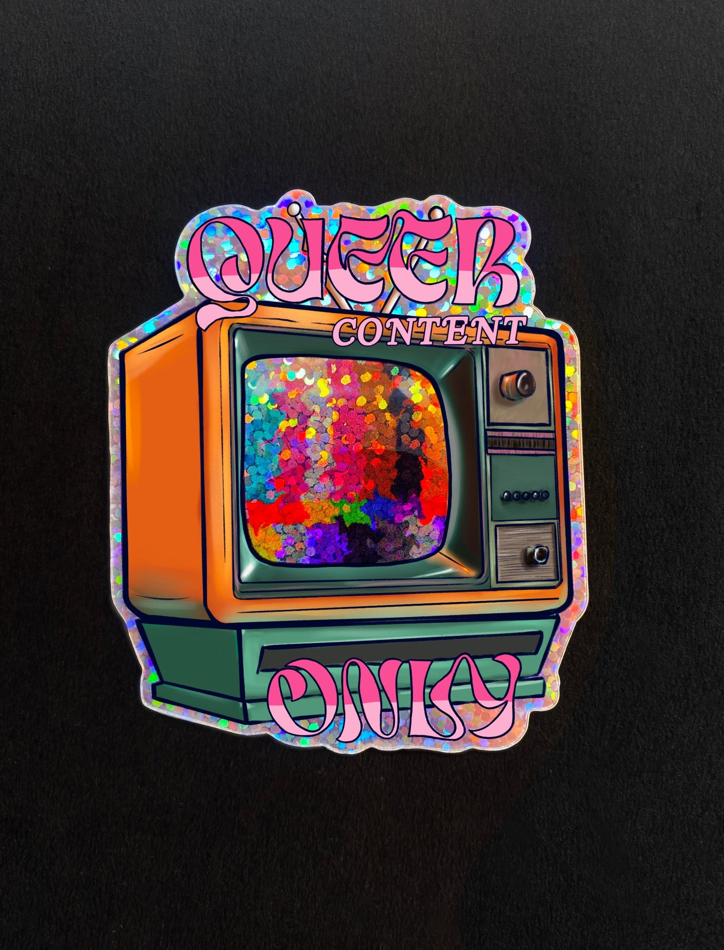 'Queer Content Only' Sticker (Glitter)