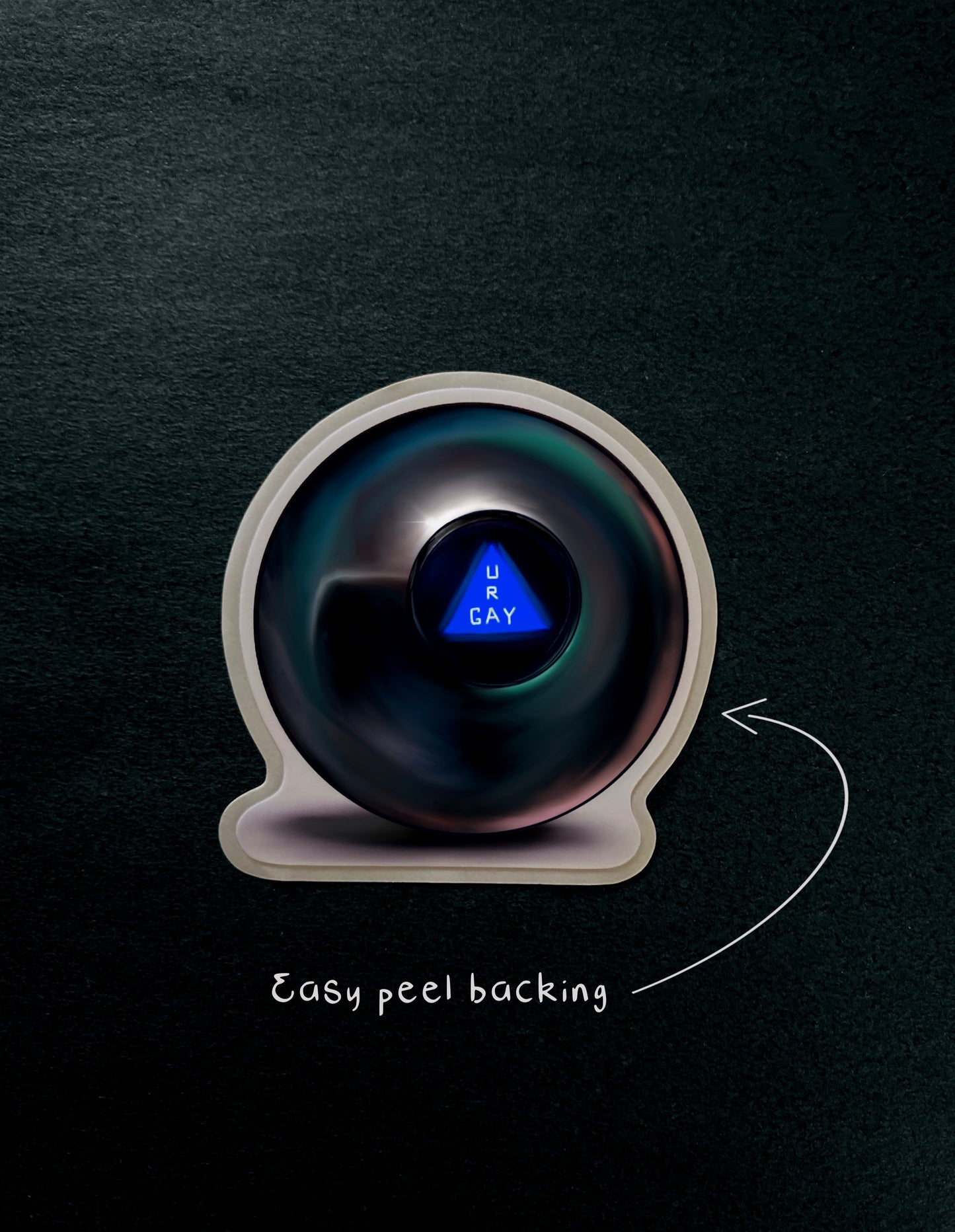 'U R GAY' Magic 8 Ball Sticker