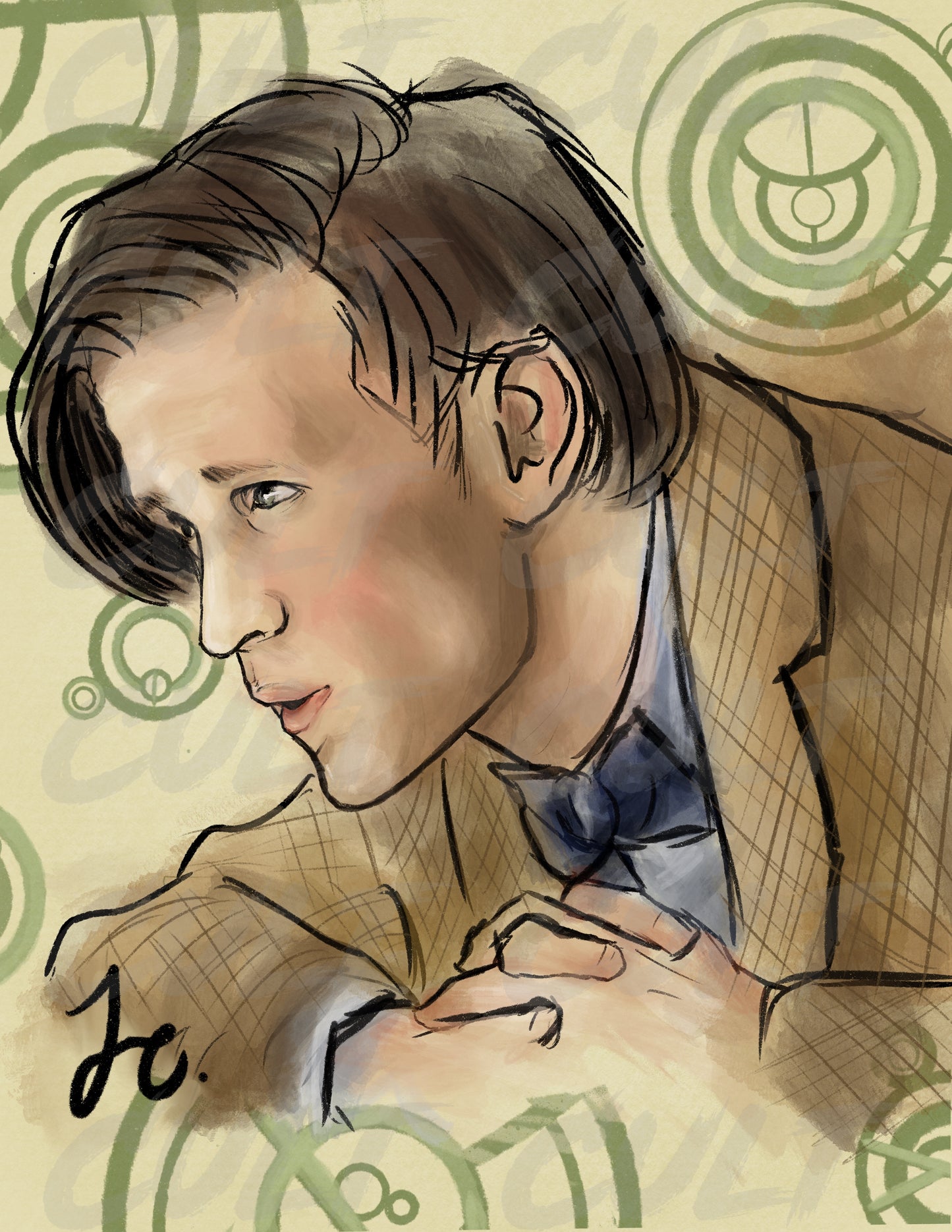 The 11th Doctor Gallifreyan Portrait Print (A4) | Doctor Who