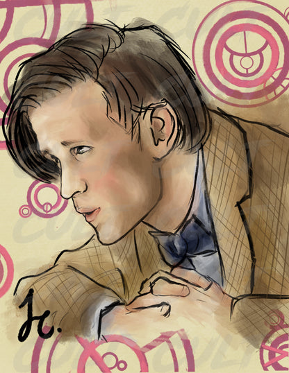 The 11th Doctor Gallifreyan Portrait Print (A4) | Doctor Who