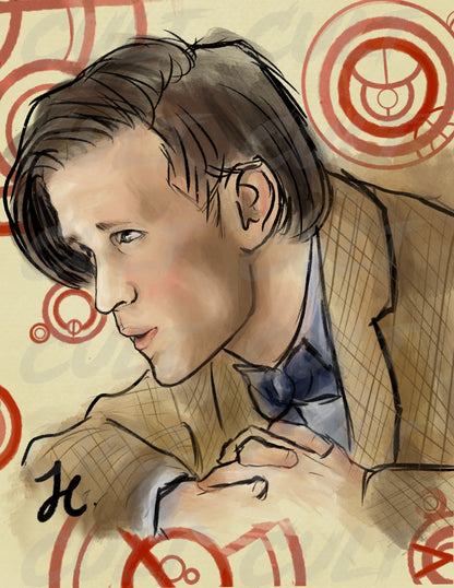 The 11th Doctor Gallifreyan Portrait Print (A4) | Doctor Who