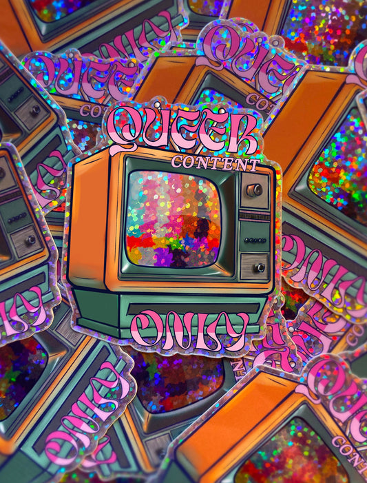'Queer Content Only' Sticker (Glitter)