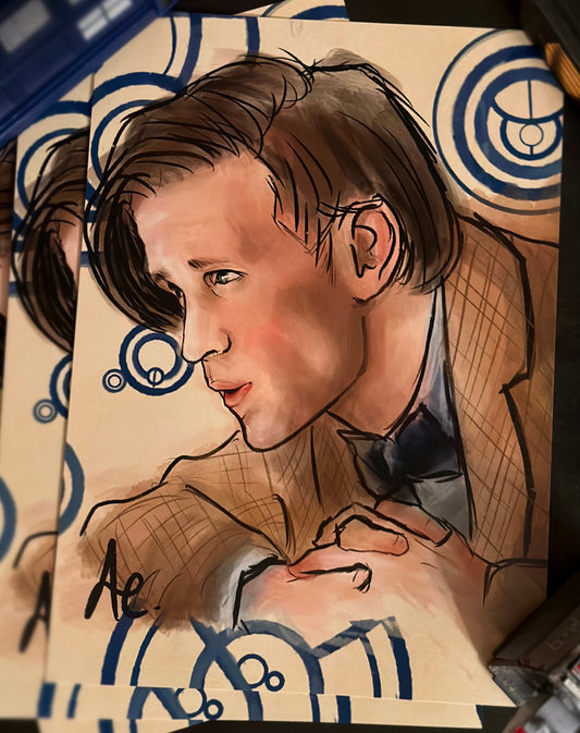 The 11th Doctor Gallifreyan Portrait Print (A4) | Doctor Who